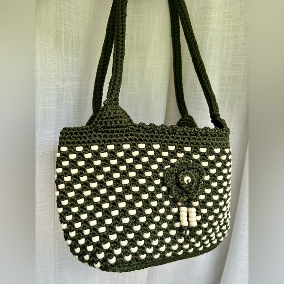 Vintage Handmade Crochet Handbag - Picture 3 of 6